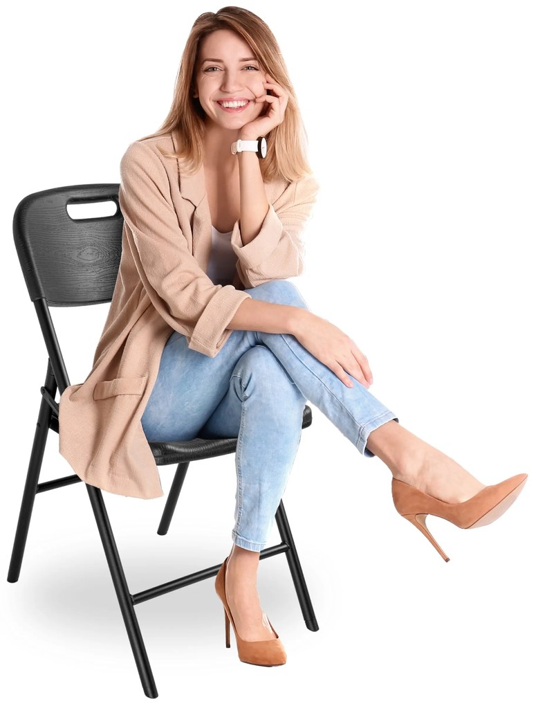 Skládací cateringová židle WOODLAN černá