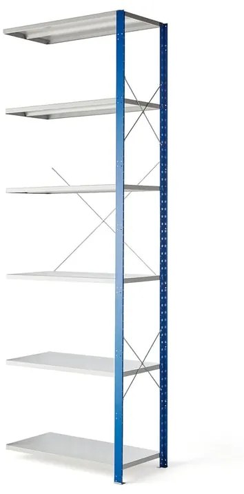 Kovový regál MIX, prídavná sekcia, 3000x1000x600 mm