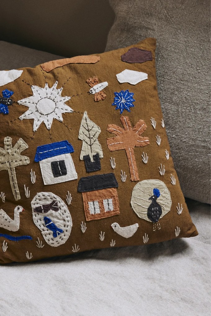 Ferm Living Vankúš z organickej bavlny Village Sugar Kelp 40 x 40 cm
