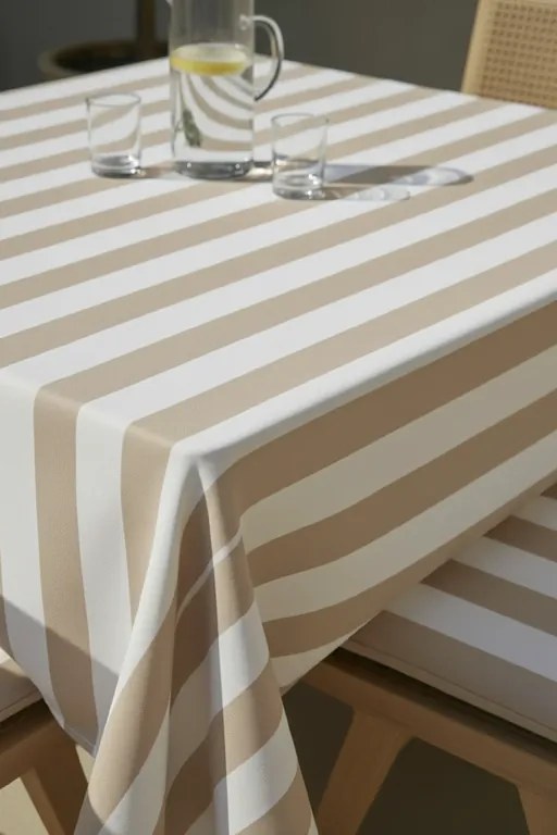 Záhradný obrus STRIPES béžový Rozmer: 140x200 cm