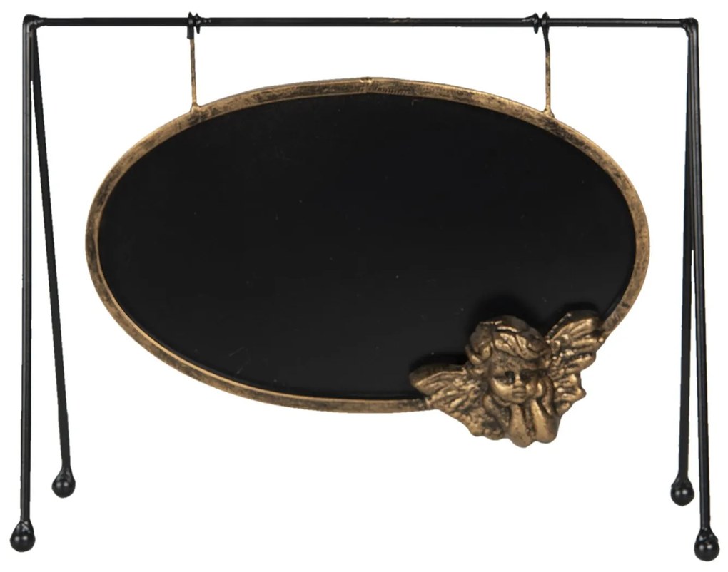 Kriedová tabuľa v ráme s anjelikom v stojane - 31 * 10 * 23 cm