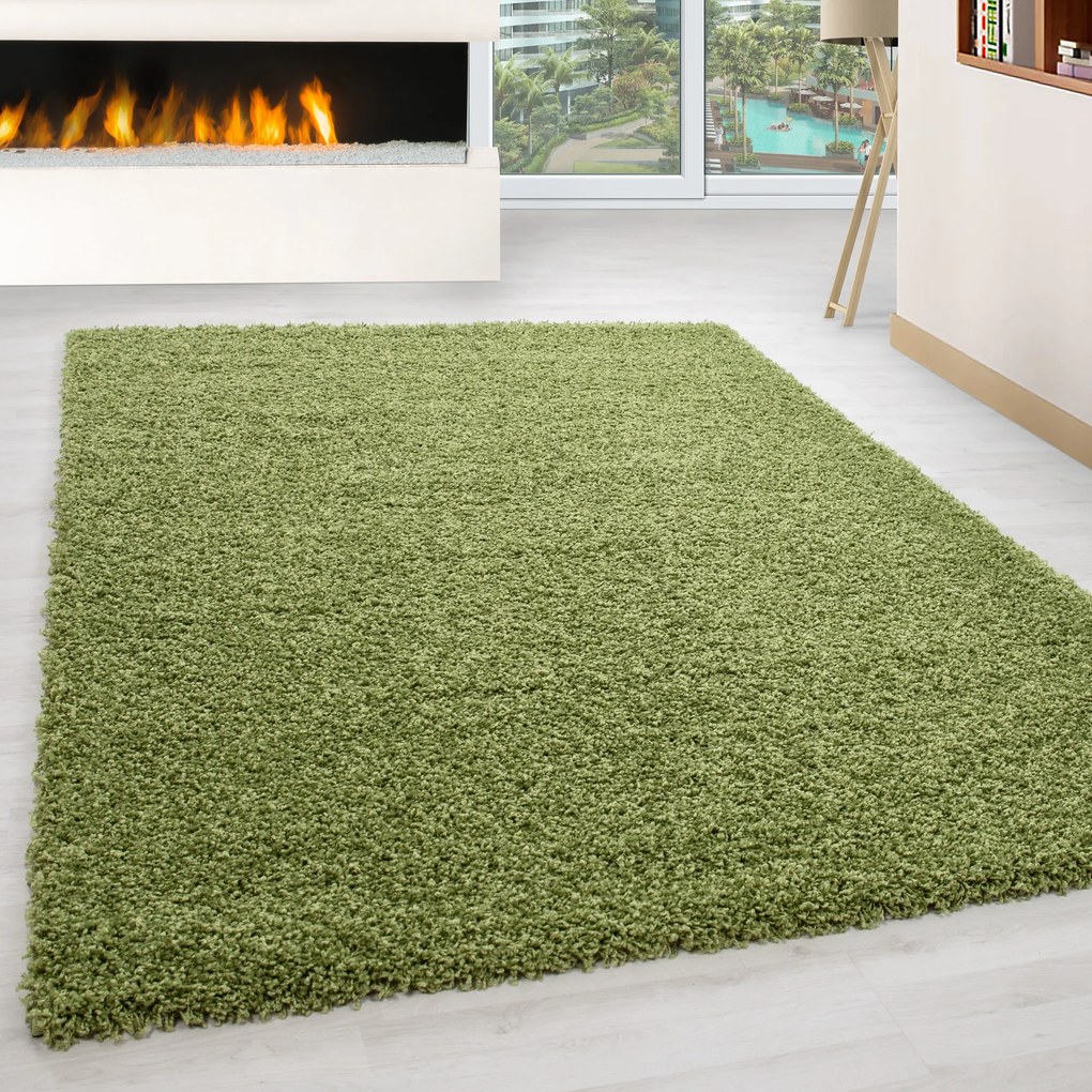 Ayyildiz, Kusový koberec Life Shaggy 1500 green, 80x150, zelená, obývacia izba