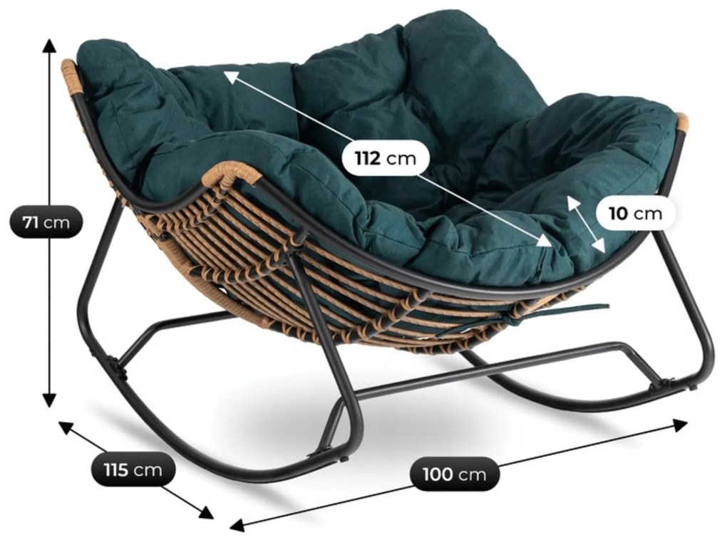 PROXIMA.store - Dizajnové hojdacie záhradné kreslo ELTON FARBA: sivá