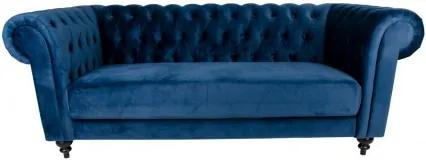 Pohovka CHESTER 3 seater, dark blue velvet House Nordic 1301042