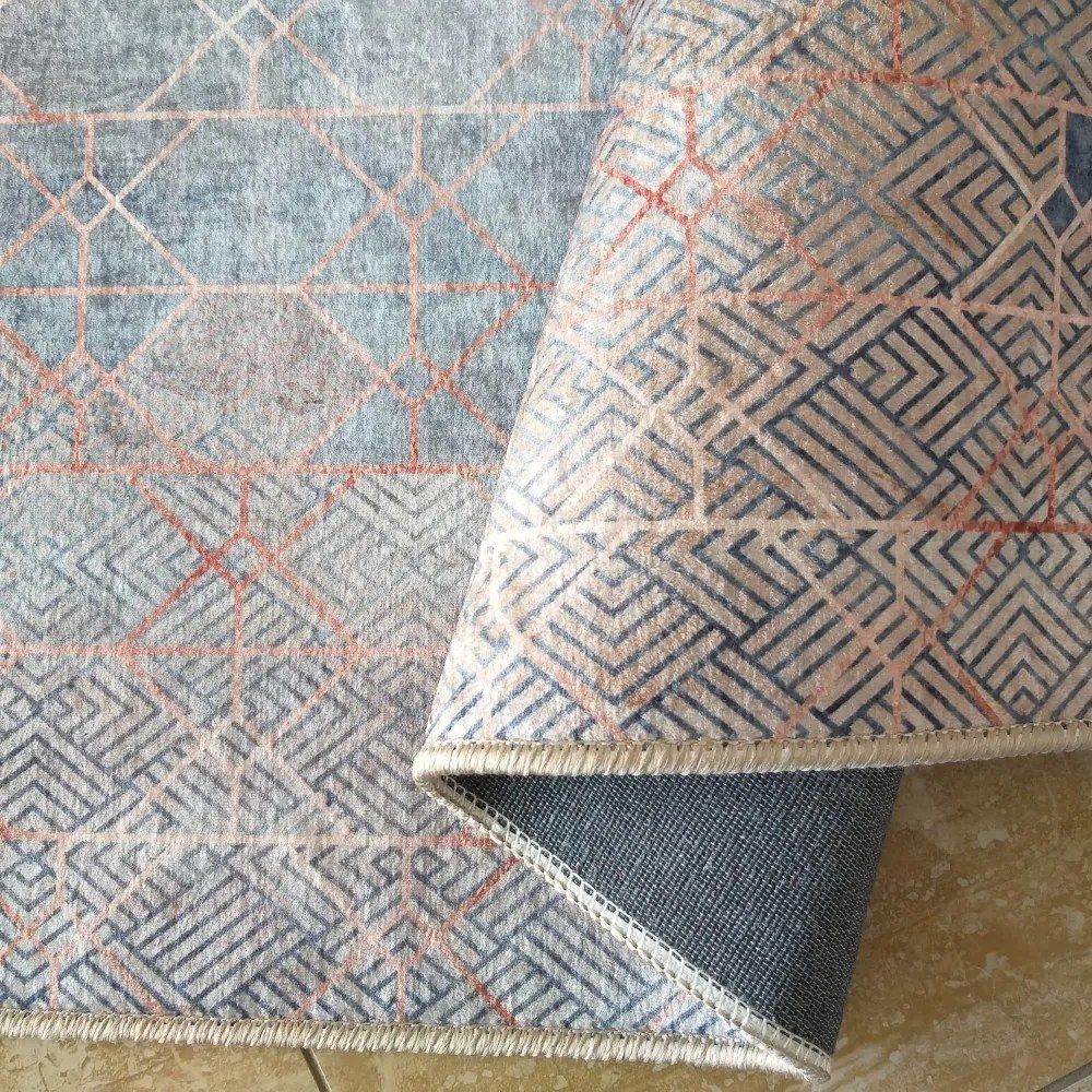 Protišmykový koberec s geometrickým vzorom Šírka: 60 cm | Dĺžka: 100 cm