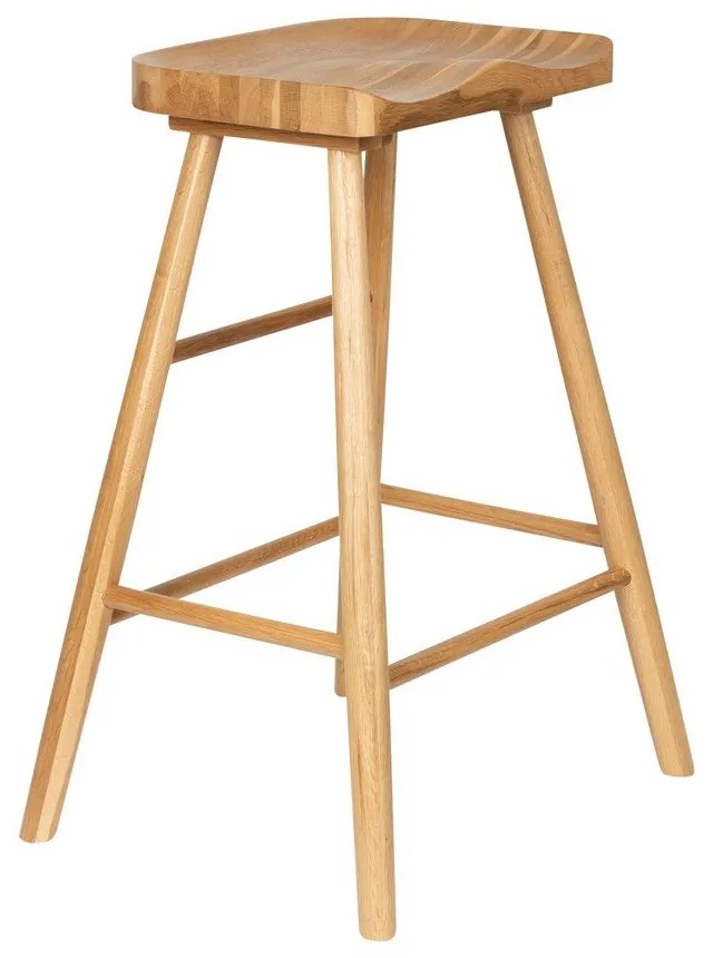 Barová stolička z dubového dreva v prírodnej farbe (výška sedadla 65,5 cm) Vander – White Label