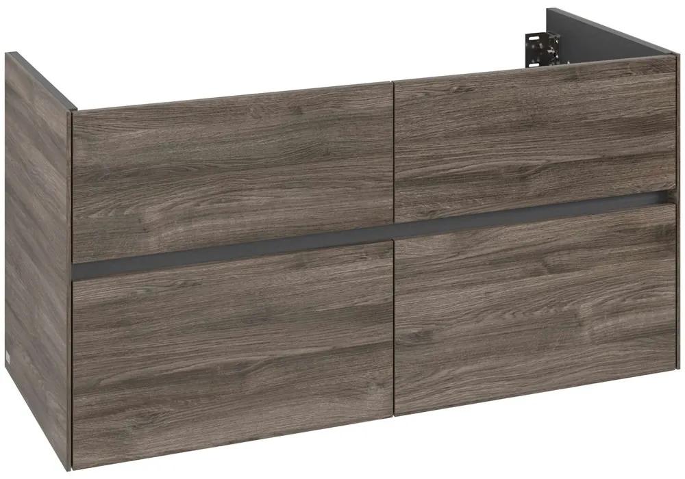 VILLEROY &amp; BOCH Collaro závesná skrinka pod umývadlo, 4 zásuvky, 1196 x 498 x 603 mm, Stone Oak, C14000RK