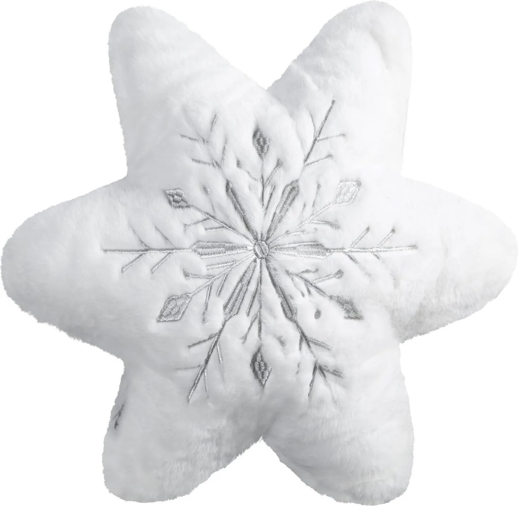 VIANOČNÝ DEKORAČNÝ VANKÚŠ SNOWFLAKE1 43X43 CM BIELA