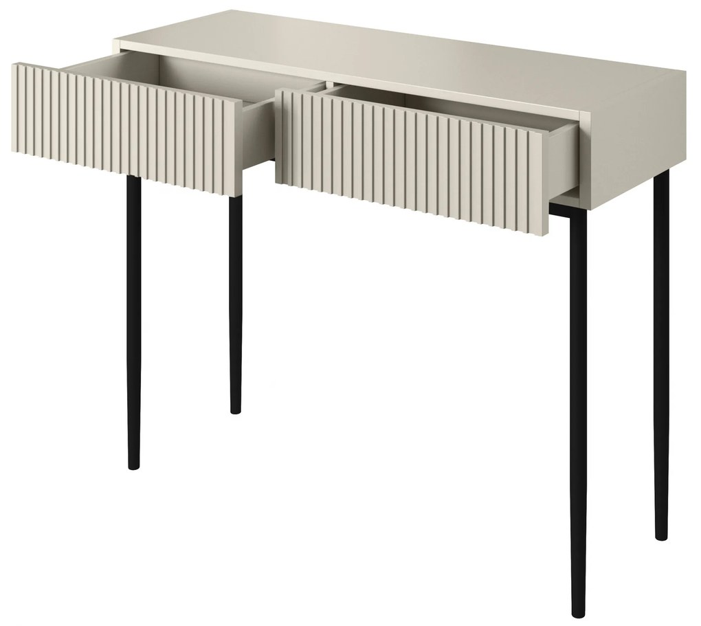 Moderný písací stôl Nicole 100 cm - kašmírová / čierna