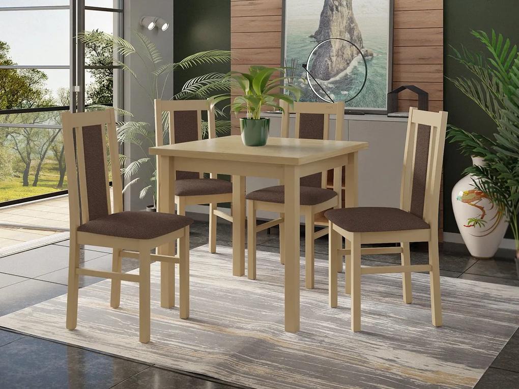Stôl so 4 stoličkami - AL27, Morenie: biela - L, Poťahové látky: 25x - Paros 2