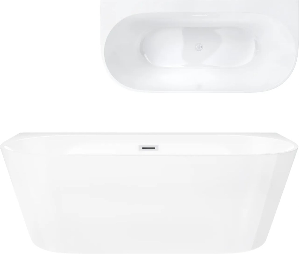 Voľne stojaca nástenná vaňa Corsan Mono 150 so širokým okrajom, biely korok