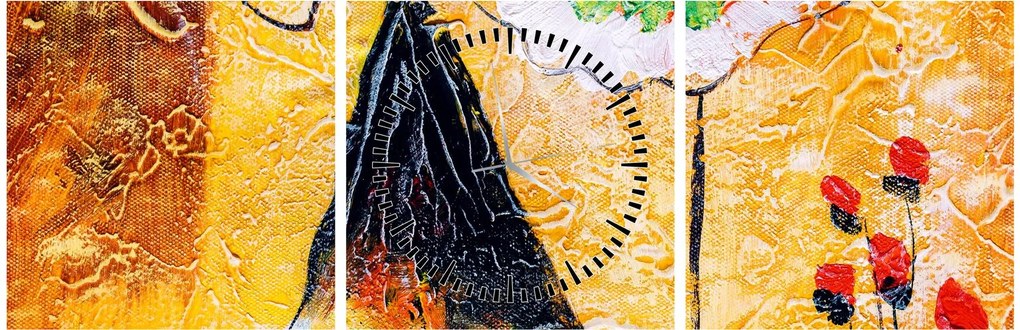 Obraz - Tancujúce baletky, olejomaľba (s hodinami) (90x30 cm)