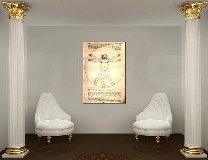 Obraz na plátne VITRUVIÁNSKY MUŽ– Leonardo Da Vinci | rôzne rozmery