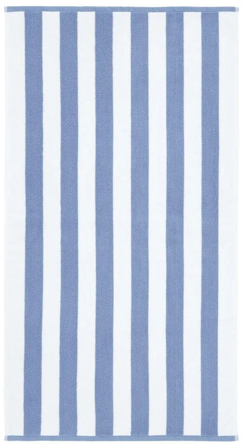 Biely/modrý bavlnený uterák 50x85 cm Stripe Jacquard – Bianca