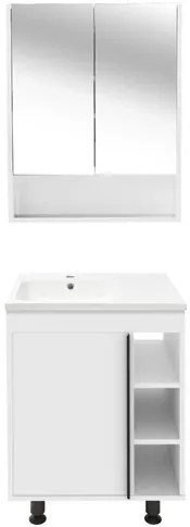 Kúpeľňová súprava s umývadlom a zrkadlovou skrinkou Naturel Lucca 59x70x45 cm biela lesk LUCCASET60W, 1 ks