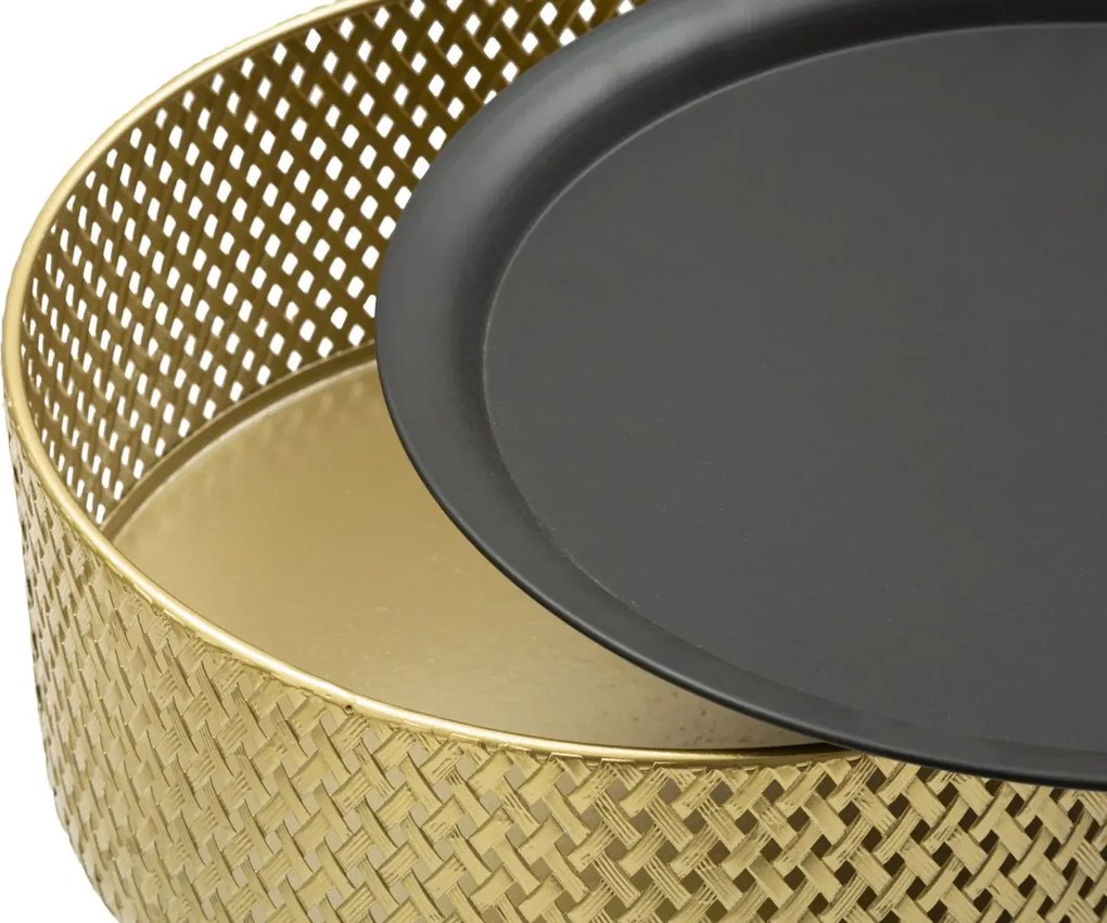 Odkladací stolík Glovy 40 cm čierny/zlatý