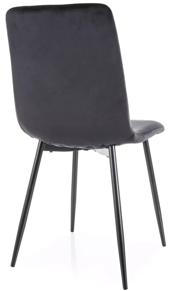 Jedálenská stolička DAREN VELVET čierna
