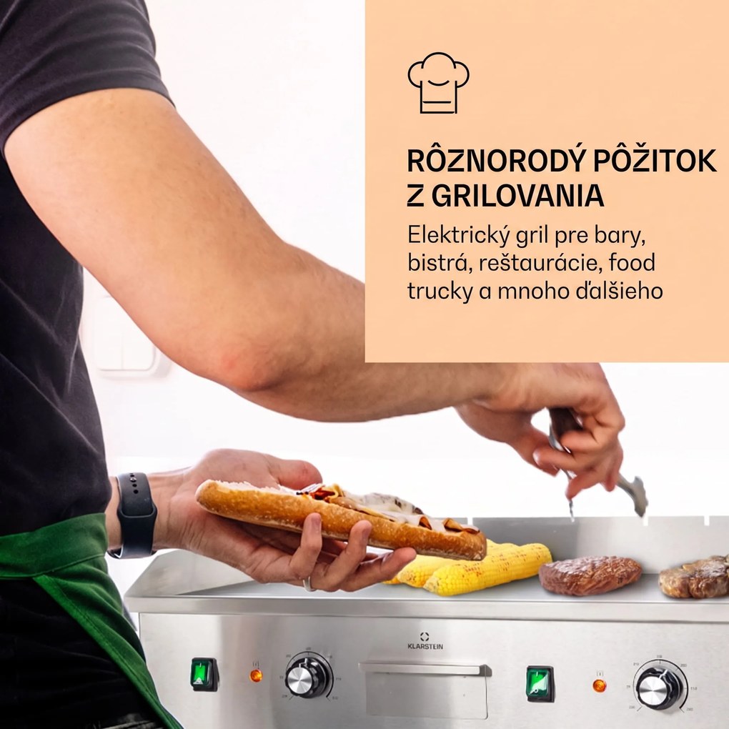 Klarstein Grillmeile 4400, elektrický gril, 2 x 2200 W, grilovacia platňa z nehrdzavejúcej ocele