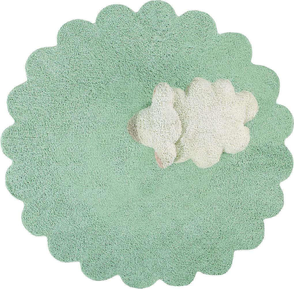 Lorena Canals koberce Ručně tkaný kusový koberec Puffy Sheep - 140x140 kytka cm