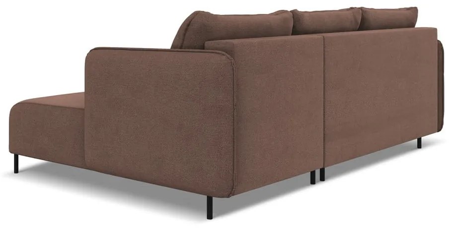 Ružová rozkladacia/s úložným priestorom rohová pohovka (pravý roh) Luana – Makamii