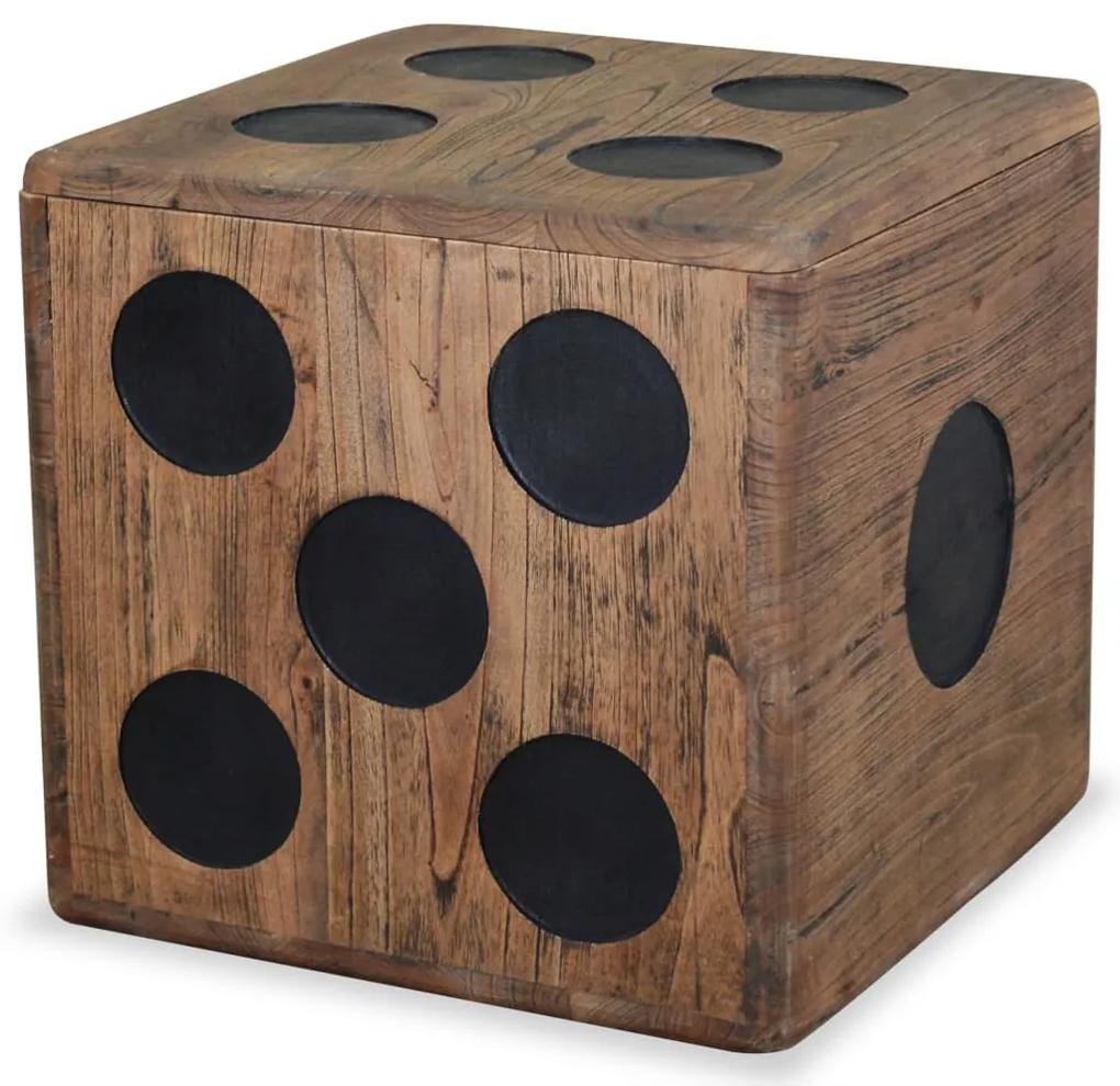 Úložný box, mindi drevo, 40x40x40 cm, kockový dizajn 244559