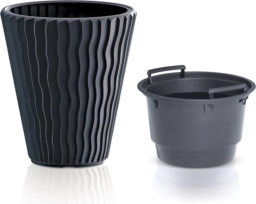 Kvetináč Small Sandy tmavosivý