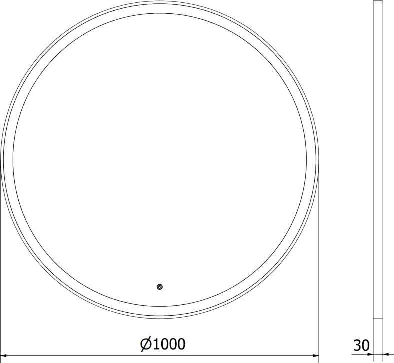Mexen Esso, okrúhle LED podsvietené kúpeľňové zrkadlo 100 cm, 6000K, vykurovacia podložka proti zahmlievaniu, zlatý rám, 9825-100-100-611-50