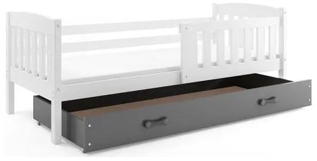 Detská posteľ KUBUS s úložným priestorom 80x160 cm - biela Sivá