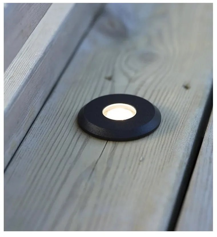 Čierne zápustné svietidlo Markslöjd Garden 24 Decklight, ø 60 mm