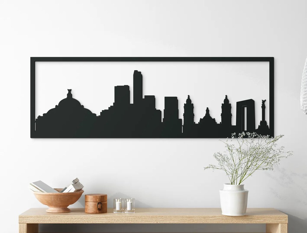 drevko Obraz Mexiko panoráma Rozmer obrazu: 29,5 x 89 cm, Farba dekorácie: Čierna