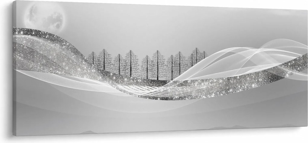 Obraz - Strieborná krajina (120x50 cm)
