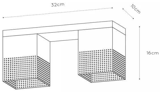 Lucide 21123/02/02 - Stropné svietidlo RENATE 2xE27/40W/230V zlatá/čierna
