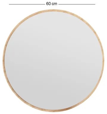 Nástenné zrkadlo OZZE pr. 60 cm hnedá