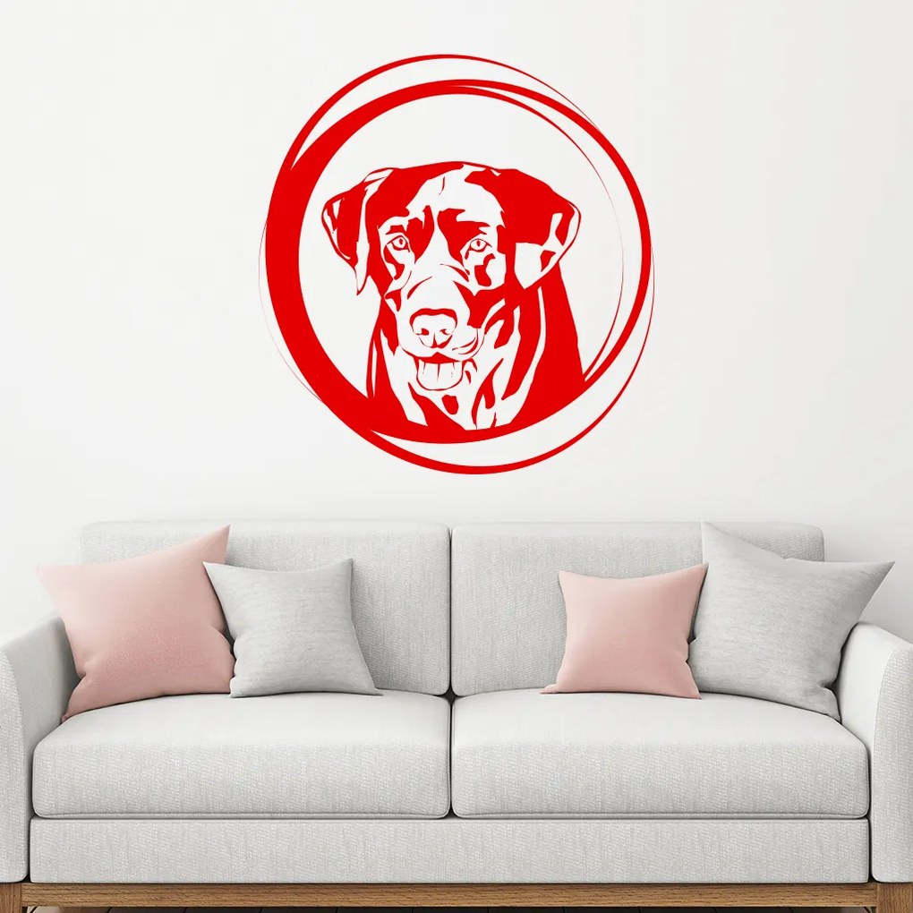 Veselá Stena Samolepka Labrador Farba: žlutá, Veľkosť: 40 x 43 cm