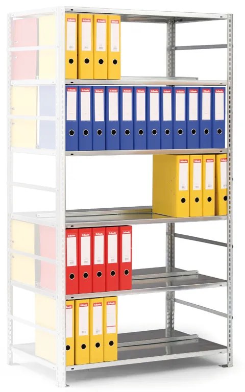 META Regál na zakladače COMPACT, 2200 x 750 x 600 mm, sivý, prídavný