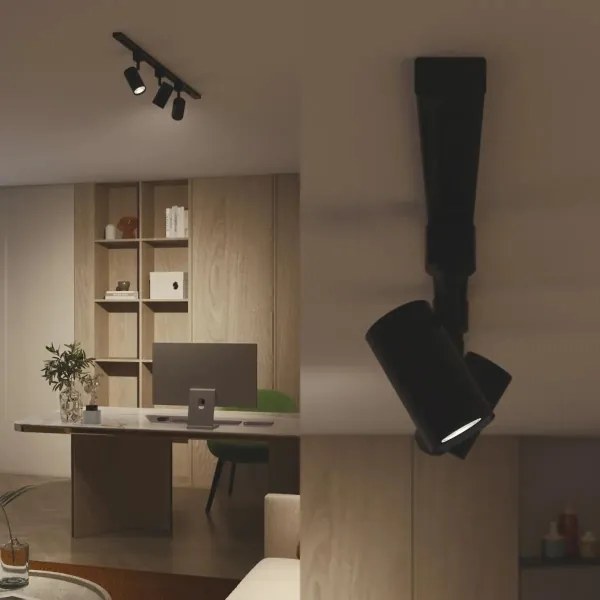 Philips - LED stmievateľné bodové svietidlo pre lištový systém EASYLINK 3xGU10/4,7W/230V 1m čierna