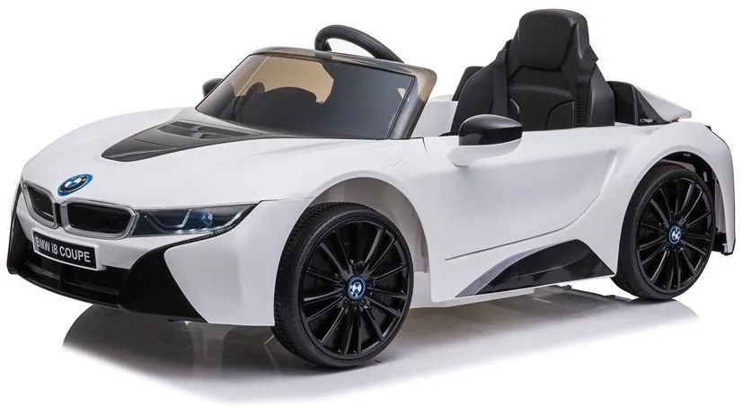 RAMIZ ELEKTRICKÉ AUTÍČKO BMW i8 - NELAKOVANÉ - BIELE  - 2x35W MOTOR - 1x12V4,5Ah - BATÉRIA - 2022