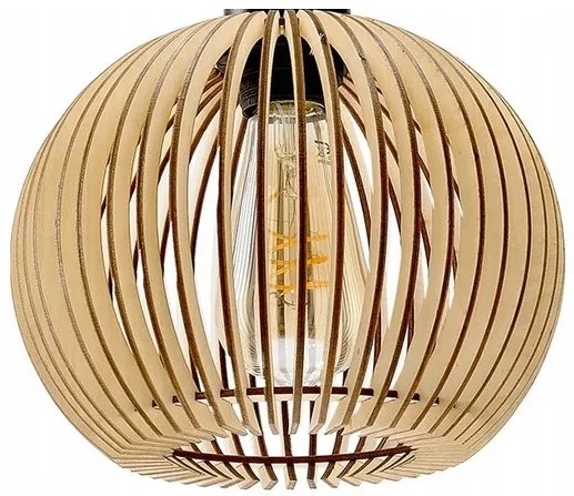 BERGE Závesné stropné svietidlo LED drevený trám 2xE27 Dense Ball Luster Luca