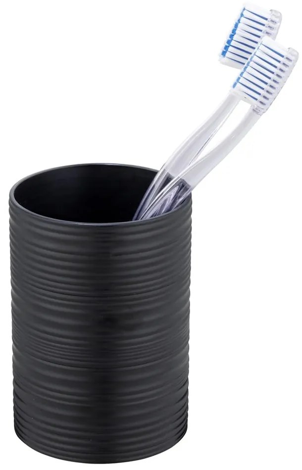 Čierny plastový téglik na zubné kefky Lyon – Allstar