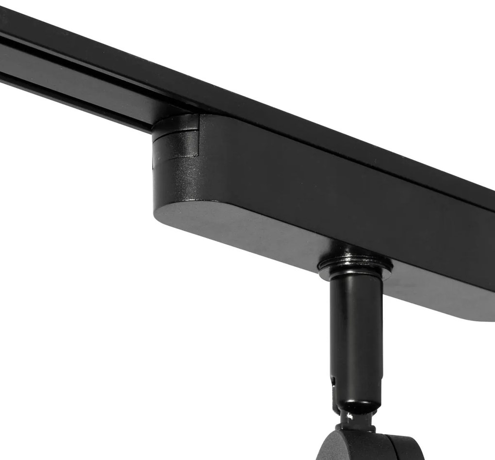Moderné čierne bodové svetlo pre 1-fázový koľajnicový systém vrátane otočného a sklopného LED - Magnetic Lance