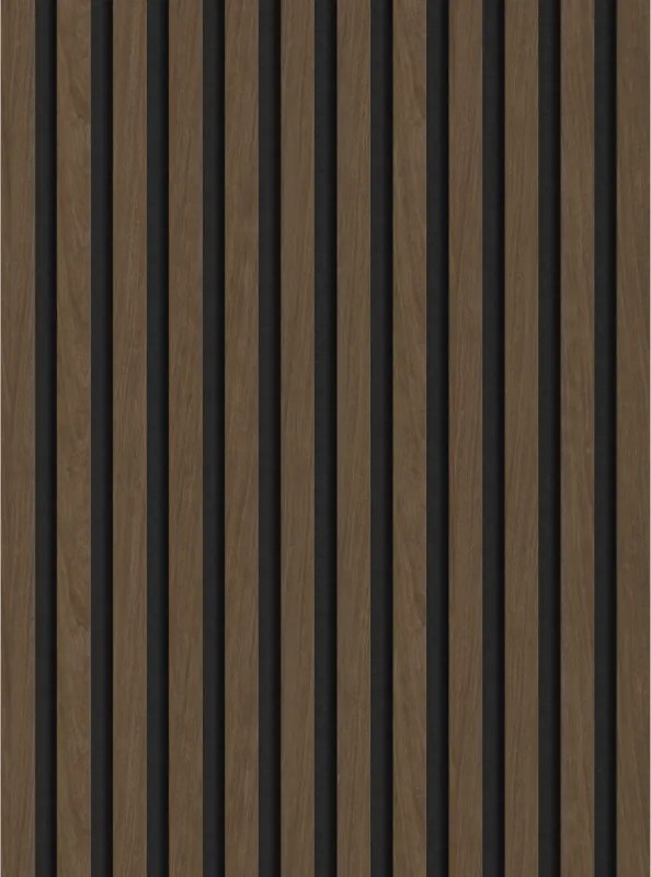 Mexen Lam-F, akustické stenové lamely 275 × 30 cm, plstený podklad 8 mm, technická dyha, orech espresso, S105-275307-3015-019