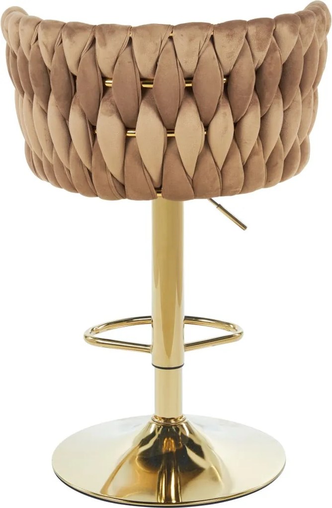 Dekorstudio Barová stolička GLAMOUR TWIST cappuccino (zlatý rám)