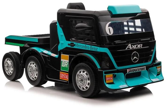 LEAN CARS Elektrický Kamión s prívesom Mercedes XMX622B LCD modrá  - 2X45W - 2x12V7Ah - 2023