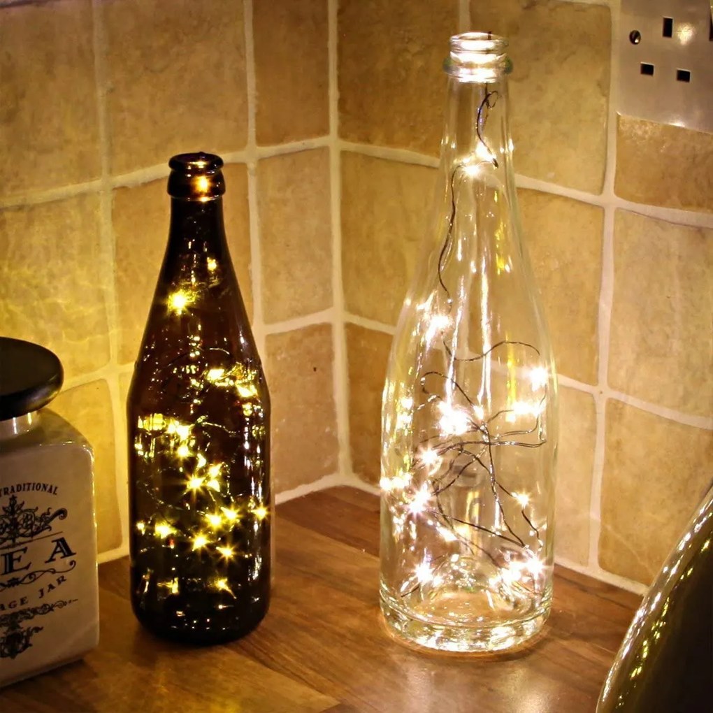 Vianočné mikro reťaz na batérie, teplá biela, 5m, 50 LED