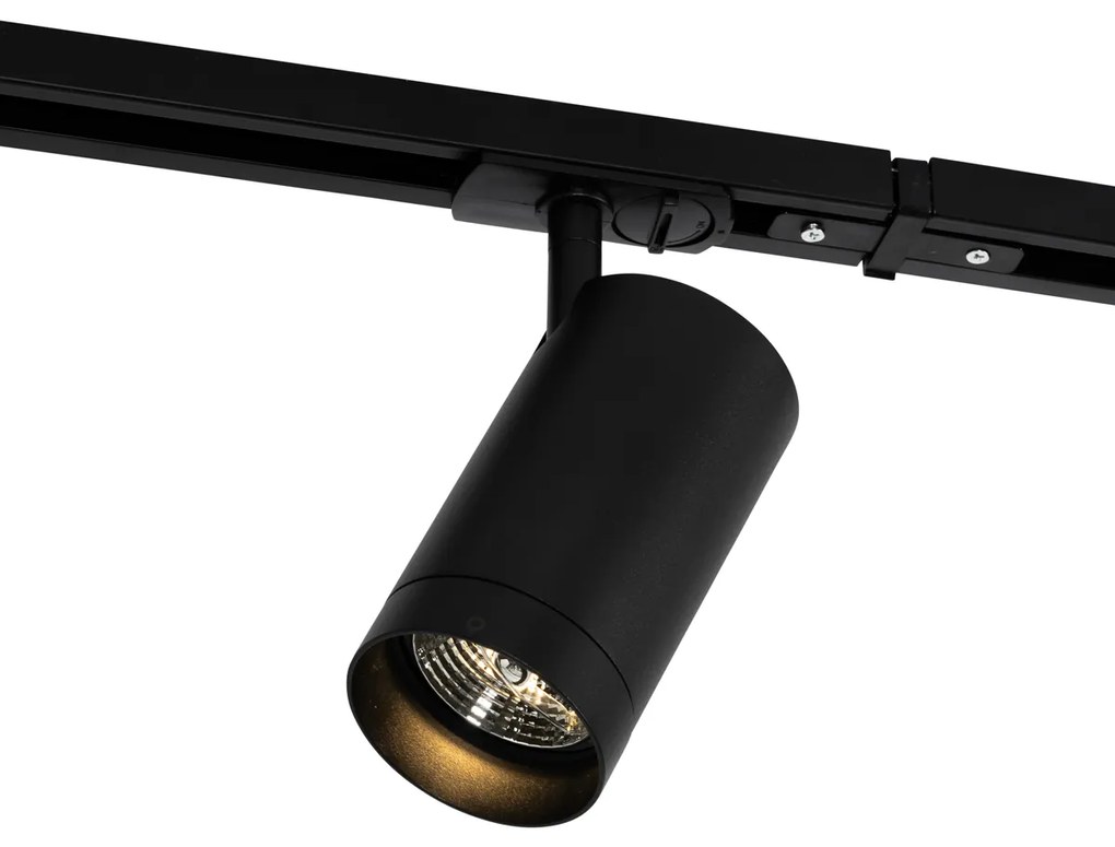 Moderný 1-fázový koľajnicový systém s 5 reflektormi AR70 čierny - Jeana Luxe