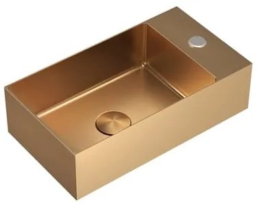 Závesné umývadlo vo farbe rosegold SAT Aurum 40x22 cm bez prepadu SATAUR4022BRG, 1 ks