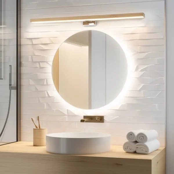 Brilagi-LED Kúpeľňové osvetlenie zrkadla WOODY MIRROR LED/15W/230V IP44 dub/biela