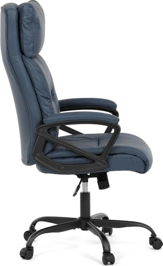 Kancelárske kreslo PEDRO — ekokoža, modrá