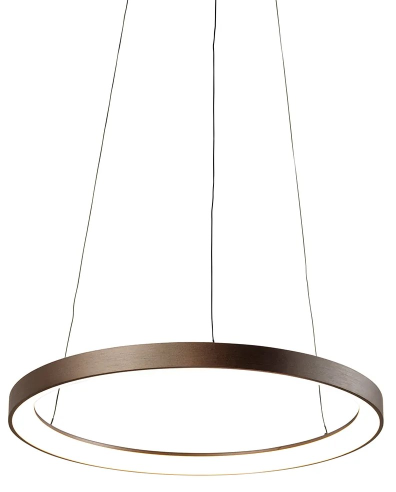 Dizajnové závesné svietidlo bronzové vrátane stmievateľného LED Easylift - Hoop