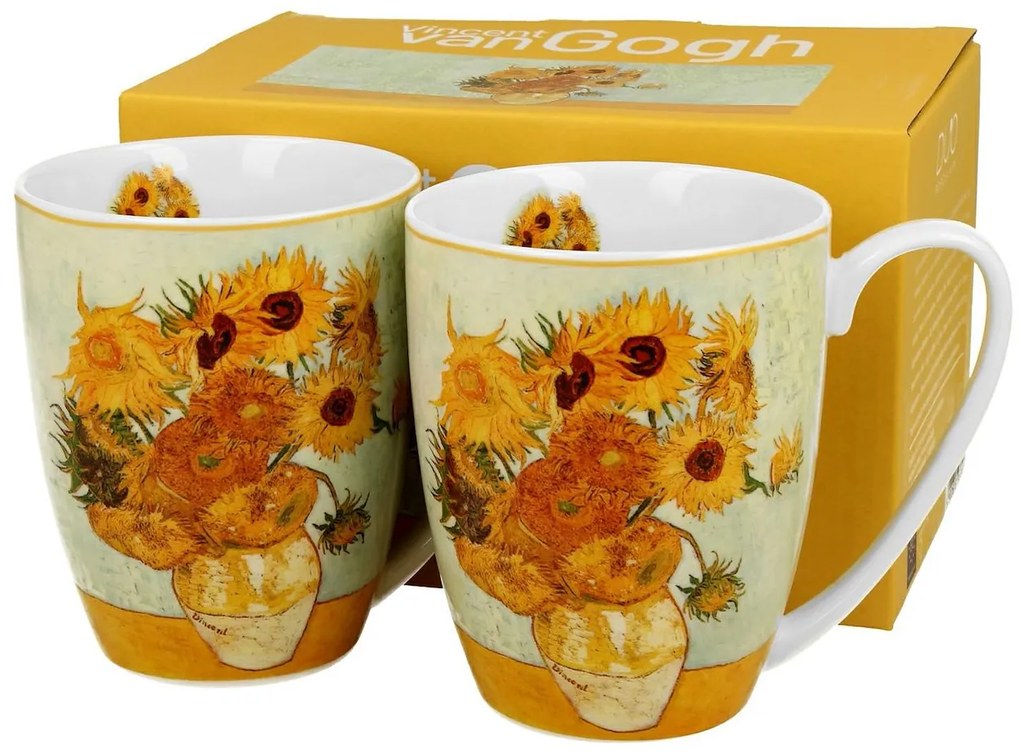 Porcelánový hrnček Van Gogh Sunflowers 350 ml sada 2ks